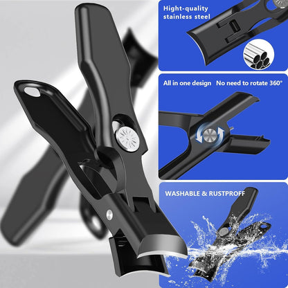 Nagelknipser für Senioren & Hartnägel, Edelstahl Nail Clipper Fußnagelknipser, Großes Set mit Breiter Kieferöffnung
