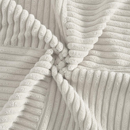Creme Cord Kissenbezüge 50x50cm - 2er Set | Gestreifte Zierkissen