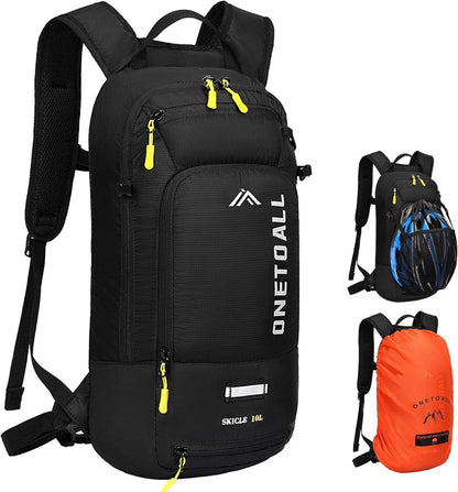 Fahrradrucksack 10L mit Regenschutz und Helmnetz, wasserdicht