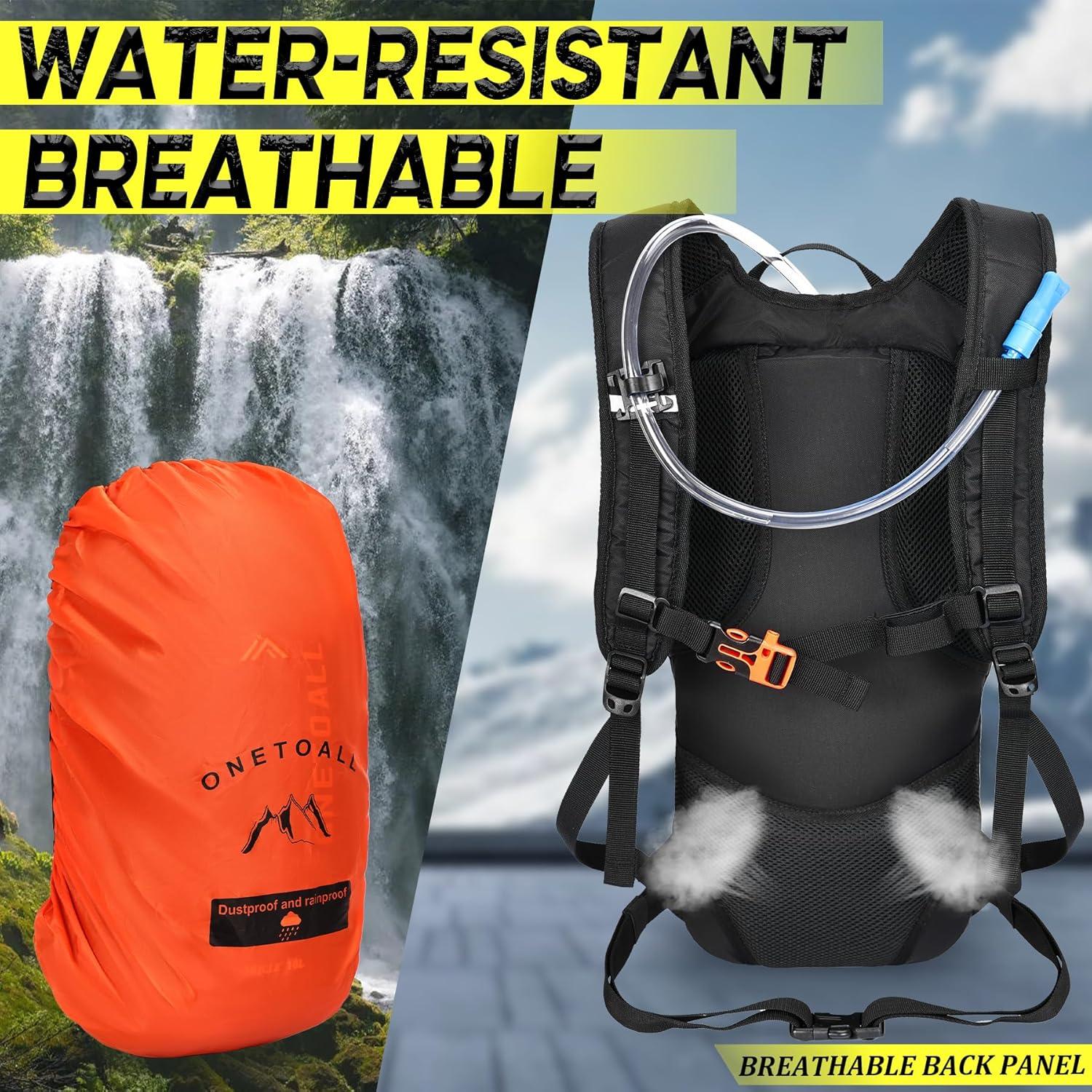 Fahrradrucksack 10L wasserdicht mit Helmnetz, Regenschutz, Damen
