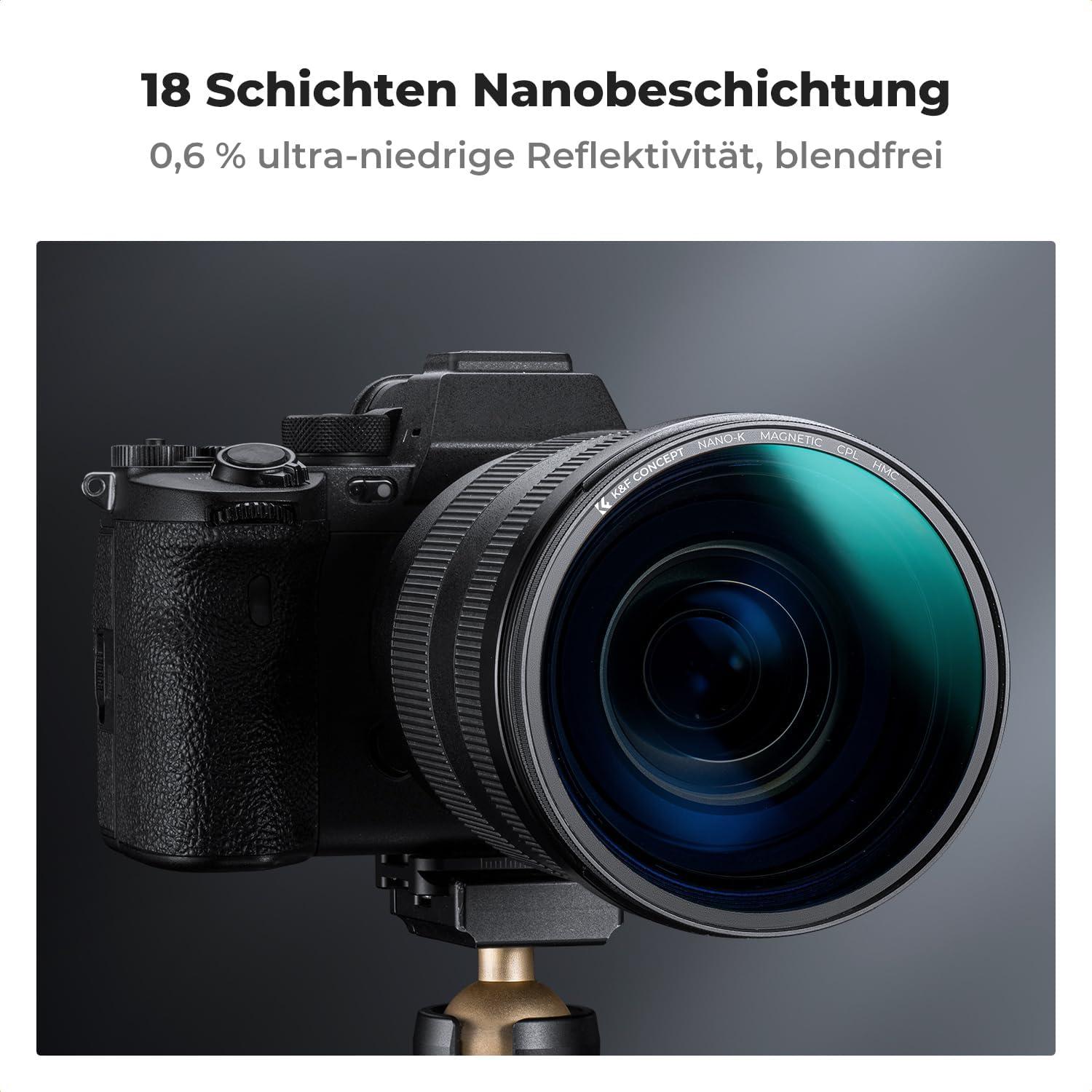 K&F Concept 72mm Slim Zirkularer Polfilter - Multibeschichtung - Aluminium & Glas