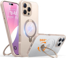 TORRAS 360° Ostand Spin iPhone 16 Pro Hülle Magsafe Militärschutz Gold