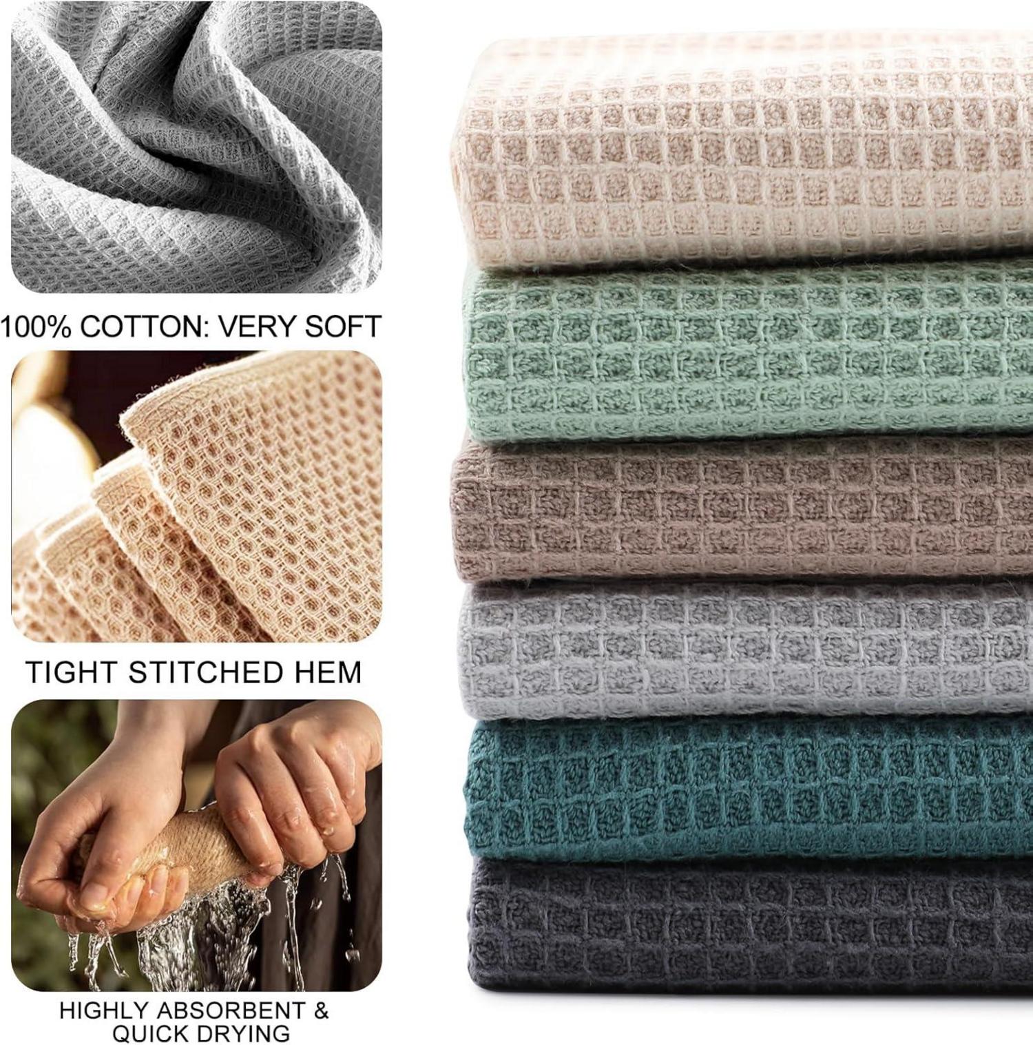 6er Set 100% Baumwolle Geschirrhandtücher Waffeltücher 65x45cm