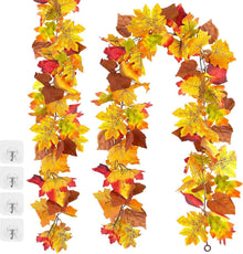 Künstliche Herbstahornblätter Girlande 2er Pack 174cm - Herbstdeko