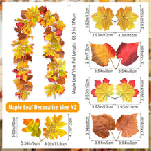 Künstliche Ahornblätter Girlande Herbstdeko 174cm 2 Stück