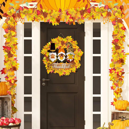 Herbstgirlande Ahornblätter 2er Set 1.74m Künstlich Herbstdeko Fenster