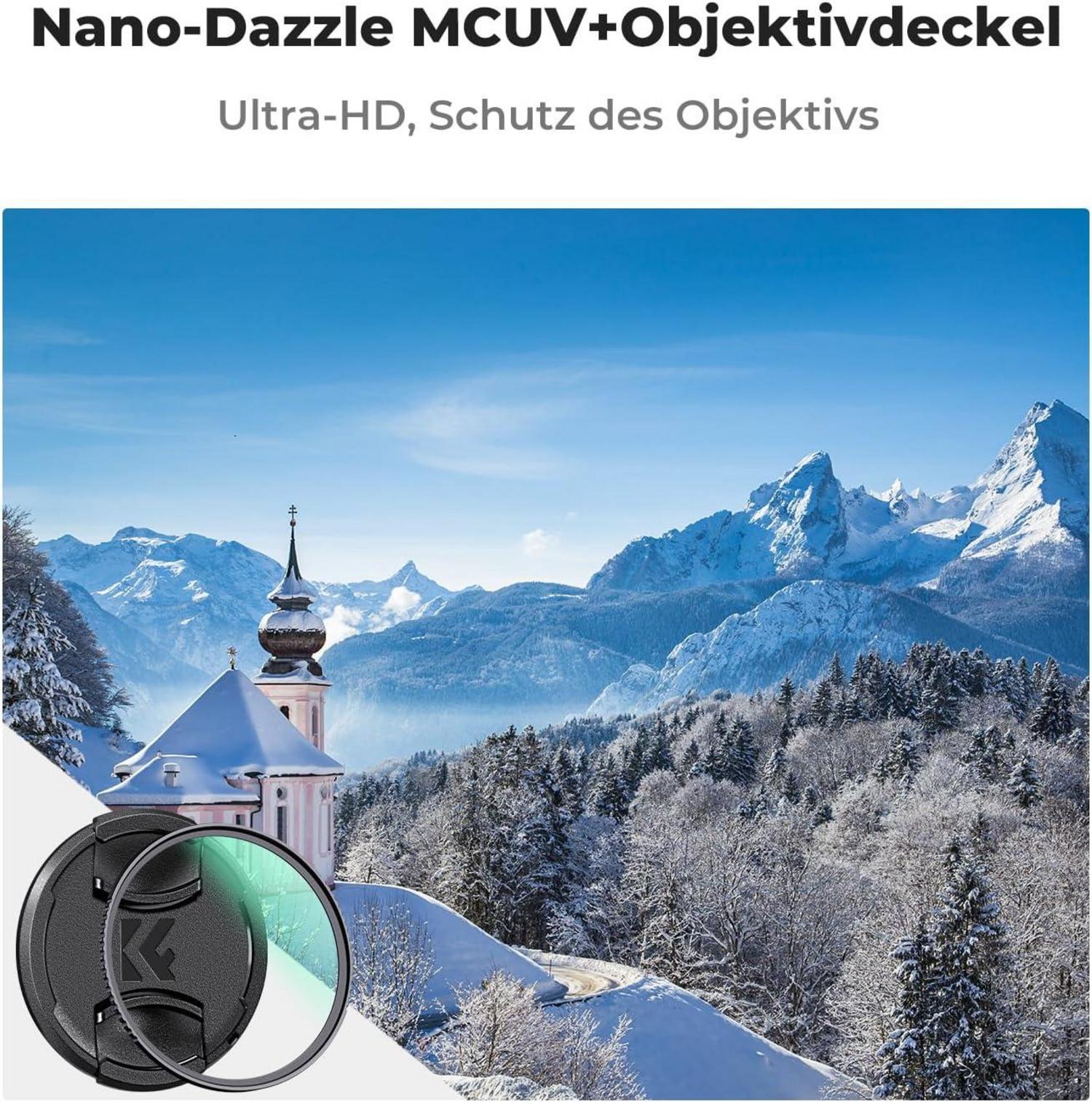 UV Filter 82mm Objektivdeckel Reinigungstuch HD 24 Schichten