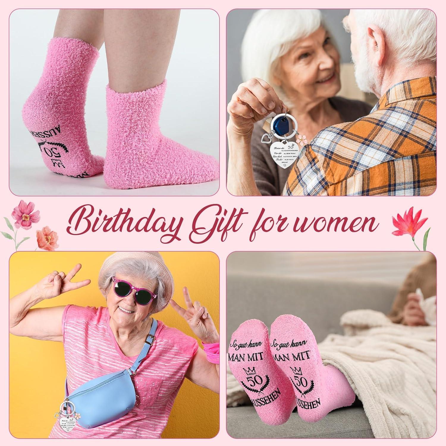 Weewooday Geburtstagsgeschenk 50 Jahre Frauen Kosmetiktasche Socken