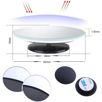Echtglas Toterwinkelspiegel Auto 360° Rund