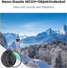 77mm Nano D UV Filter mit Objektivdeckel, Reinigungstuch, HD