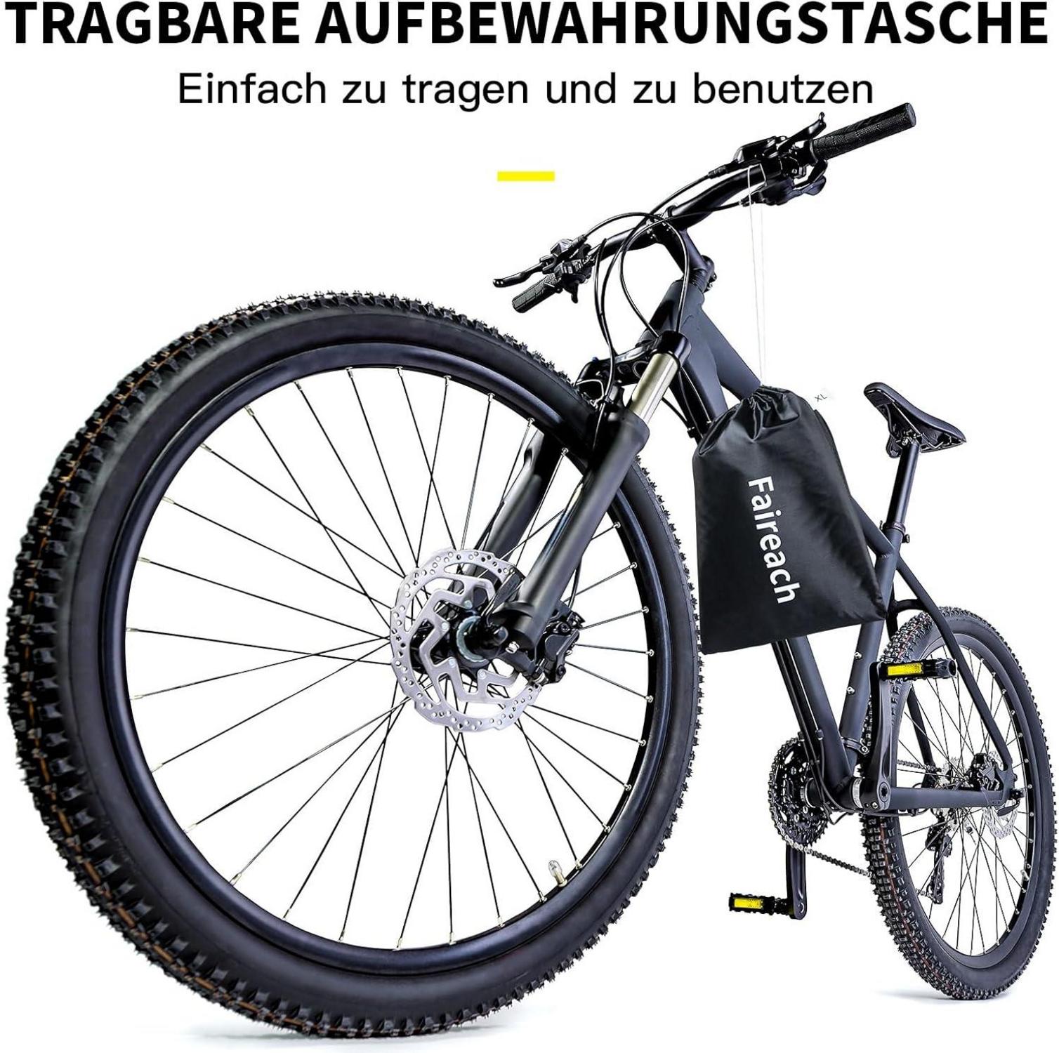 Wasserdichte Fahrradabdeckung Premium-Stoff Schutz Regen Schnee UV 205 cm
