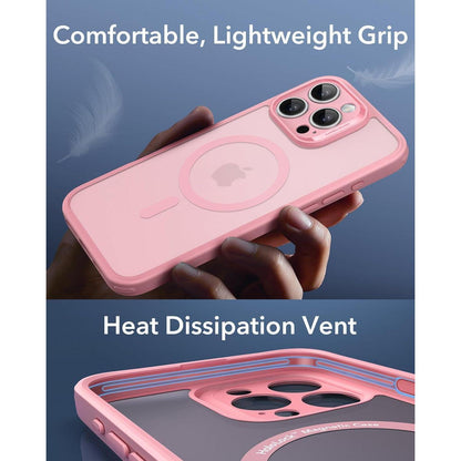 iPhone 16 Pro Hülle 4in1: Mattiertes Rosa, MagSafe, Displayschutz