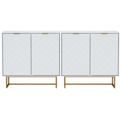 Weißes Sideboard 2er Set – 160x40x77,5cm, vielseitiger Aufbewahrungsschrank
