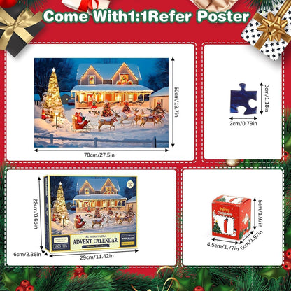 Adventskalender Puzzle 1008 Teile Weihnachts-Spielzeug für