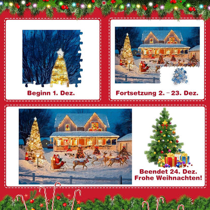 Adventskalender Puzzle 1008 Teile Weihnachtsboxen-Spielzeug