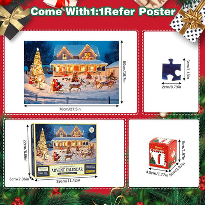 Adventskalender Puzzle Weihnachts-Countdown 1008 Teile 24 Boxen Kinder