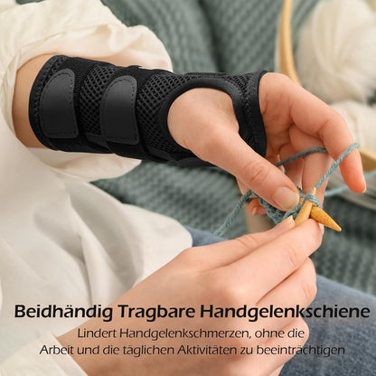 Handgelenkschiene mit 3 Schienen für Karpaltunnelsyndrom und Arthritis, Größe L/XL Links-Grau