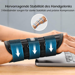 FREETOO Arzt Genehmigte Handgelenkstütze mit 3 Schienen, Einstellbar S/M Grau