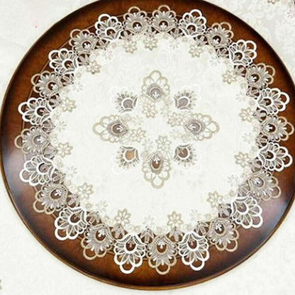 Runde Tischdecke Spitze Blumenmuster 70cm – Elegant & Pflegeleicht