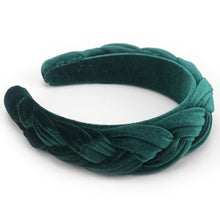 Samt Geflochtenes Damen Stirnband Trachten Vintage Haarreif Green