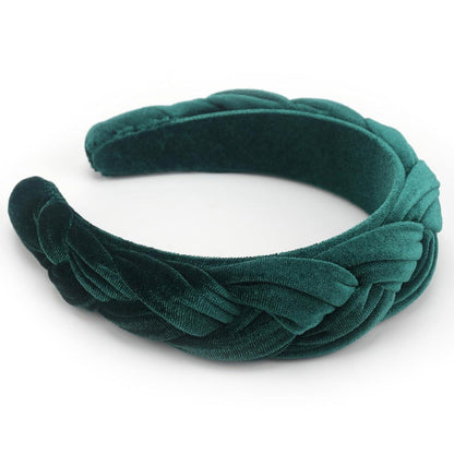 Samt Geflochtenes Damen Stirnband Trachten Vintage Haarreif Green
