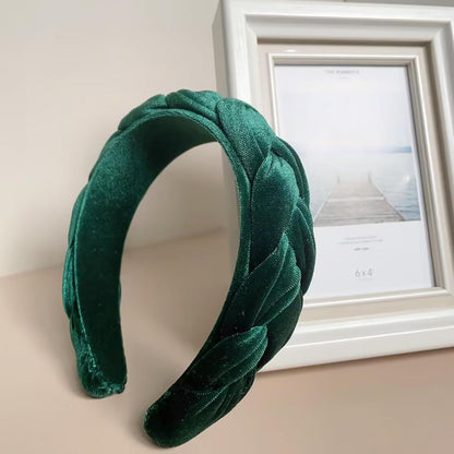 Samt Geflochtenes Damen Stirnband Trachten Vintage Haarreif Green