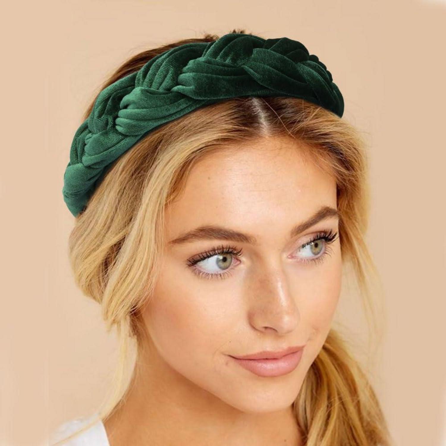 Samt Geflochtenes Stirnband Damen Vintage Trachten Haarreif Breit