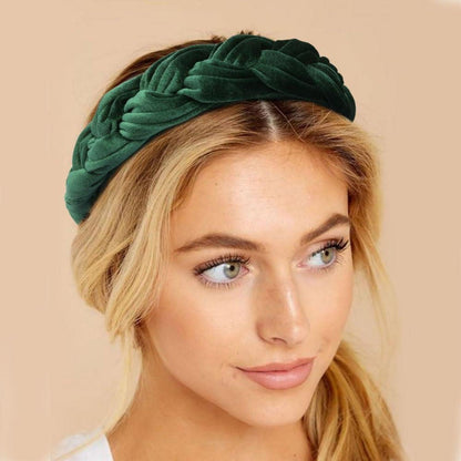 Samt Geflochtenes Stirnband Damen Vintage Trachten Haarreif Breit