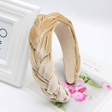 Samt Geflochtenes Vintage Breites Stirnband für Damen - 1 Pc