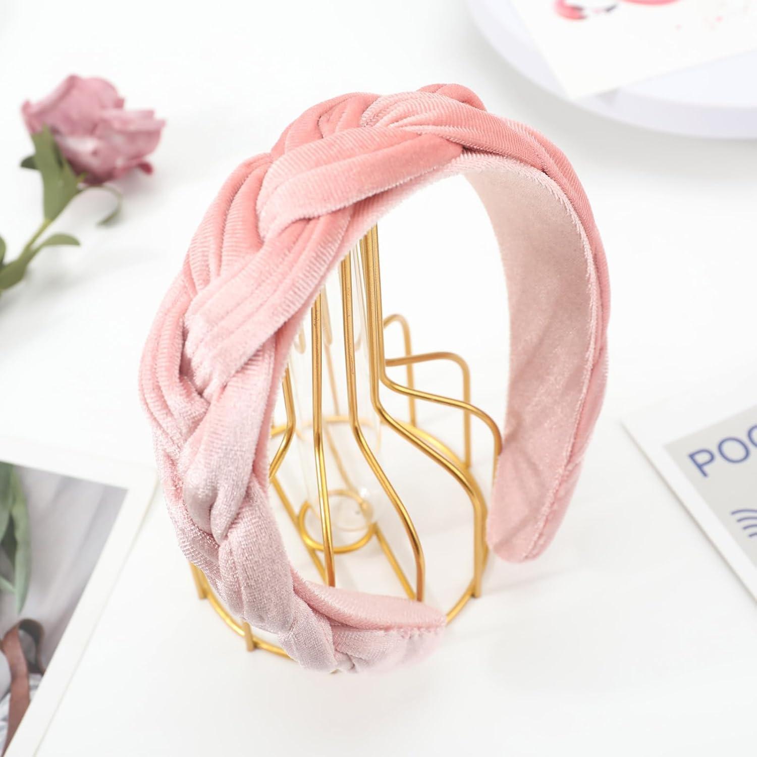 DRESHOW Samt Geflochtenes Stirnband Damen Trachten Haarreif Vintage Haarband