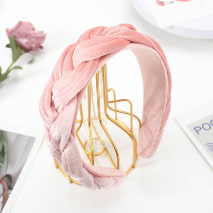 DRESHOW Samt Geflochtenes Stirnband Damen Trachten Haarreif Vintage Haarband