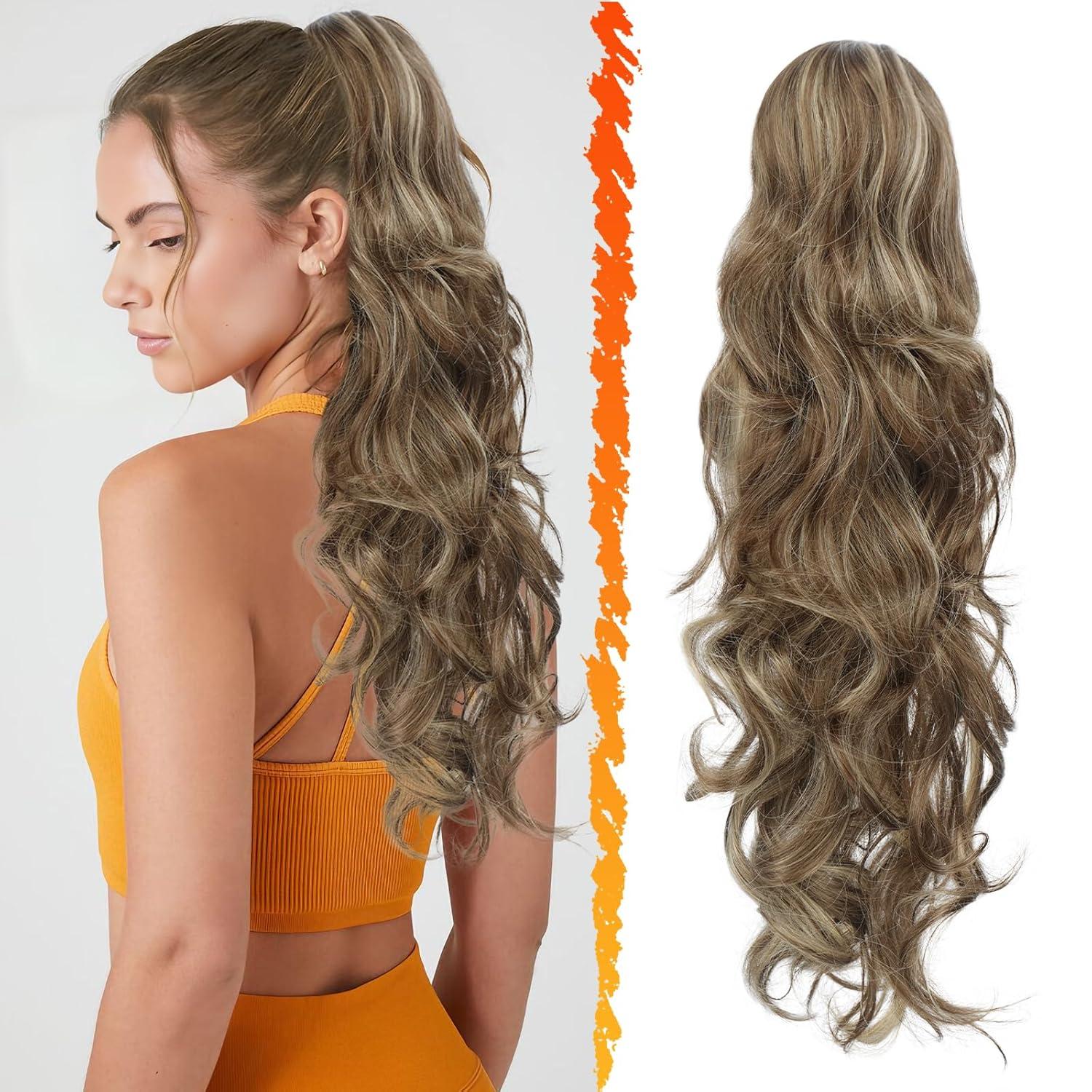 Lockige gewellter Pferdeschwanz Extension 50cm Haarverlängerung mit