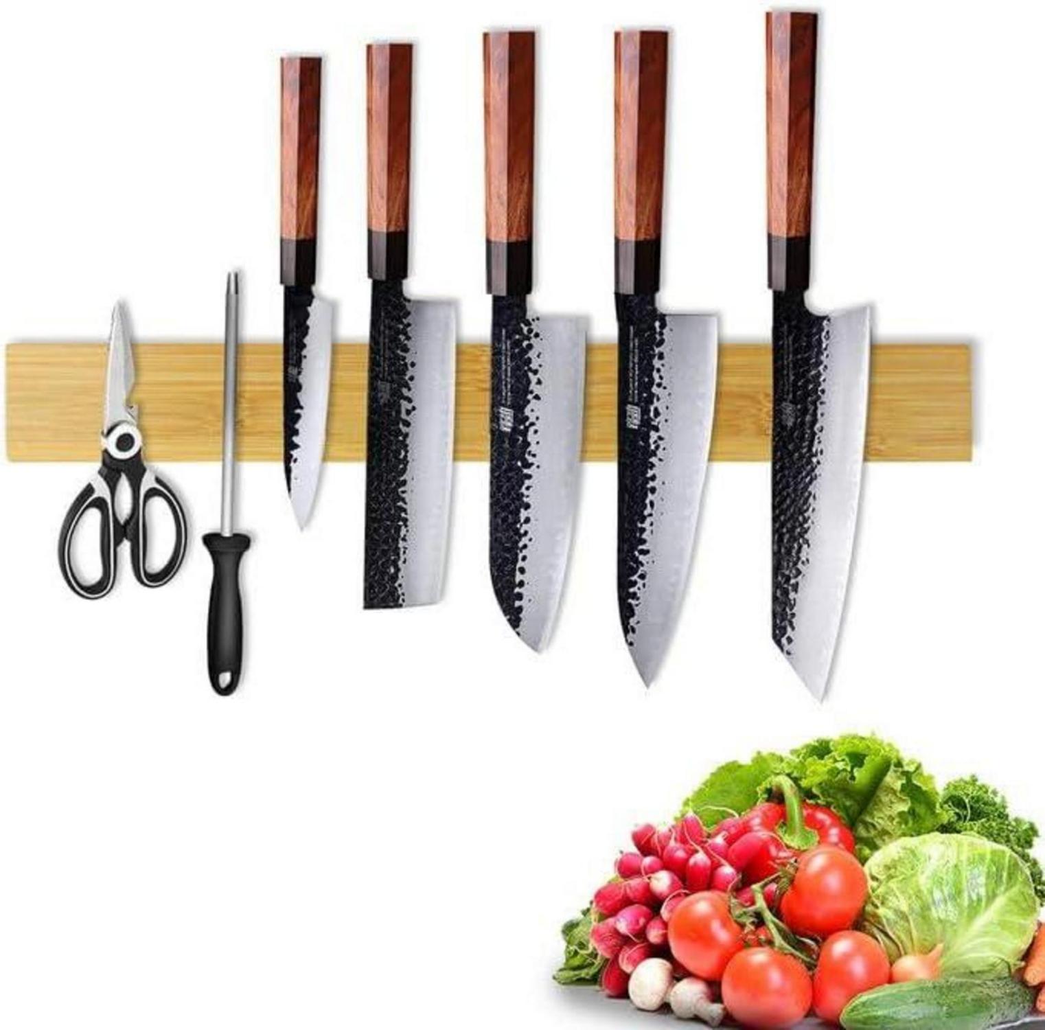 Magnetleiste für Messer 50cm Starkes Magnet Holz selbstklebend