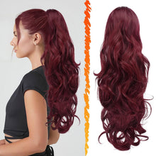 Gewellte Pferdeschwanz Extensions 50cm Rot Synthetik