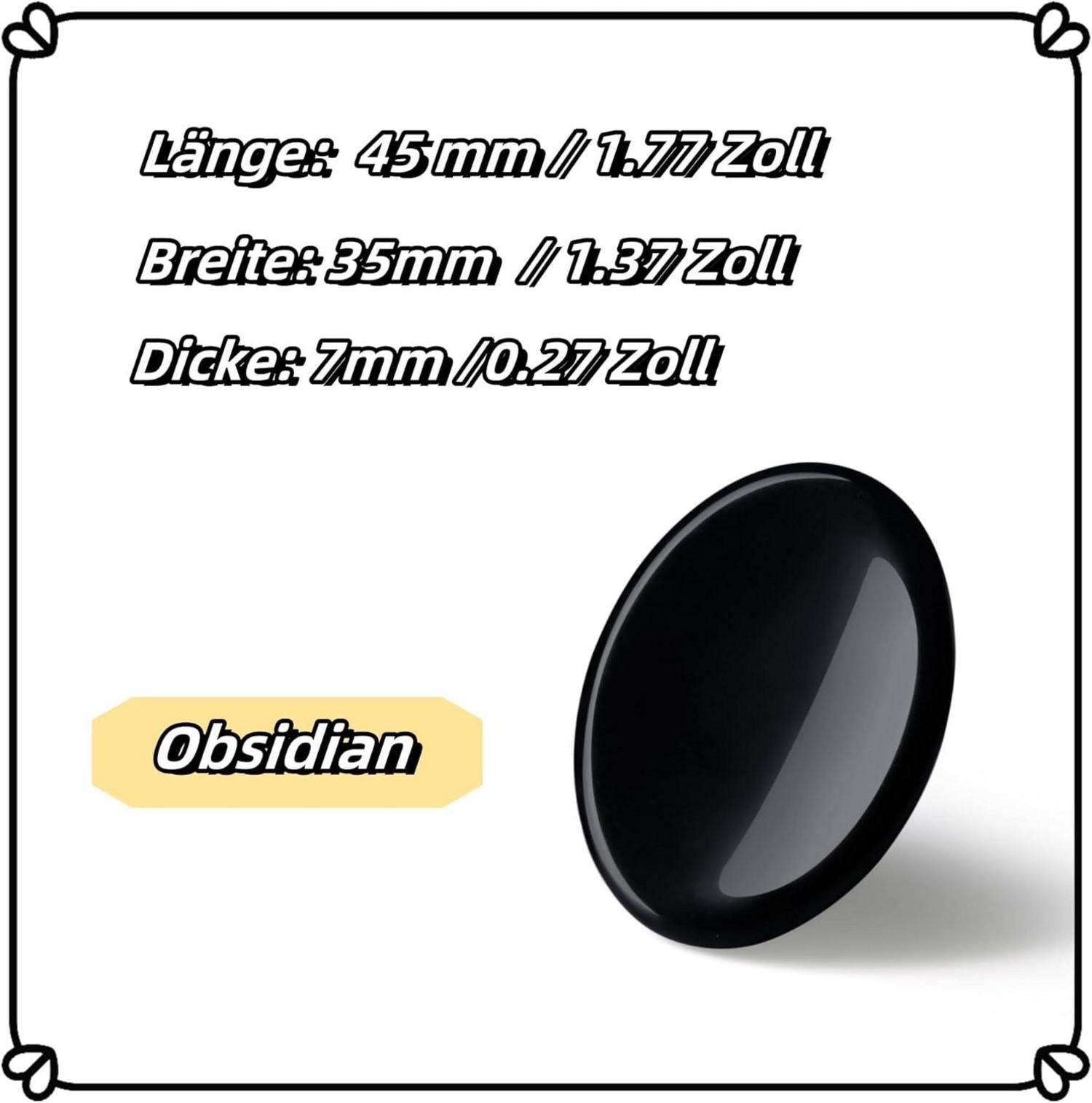 Obsidian Kristall Handschmeichler Herzform Heilstein Meditation