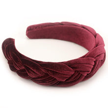 Samt Geflochtenes Stirnband Trachten Vintage Haarband Damen Burgundy