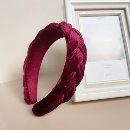 Samt Geflochtenes Stirnband Trachten Vintage Haarband Damen Burgundy