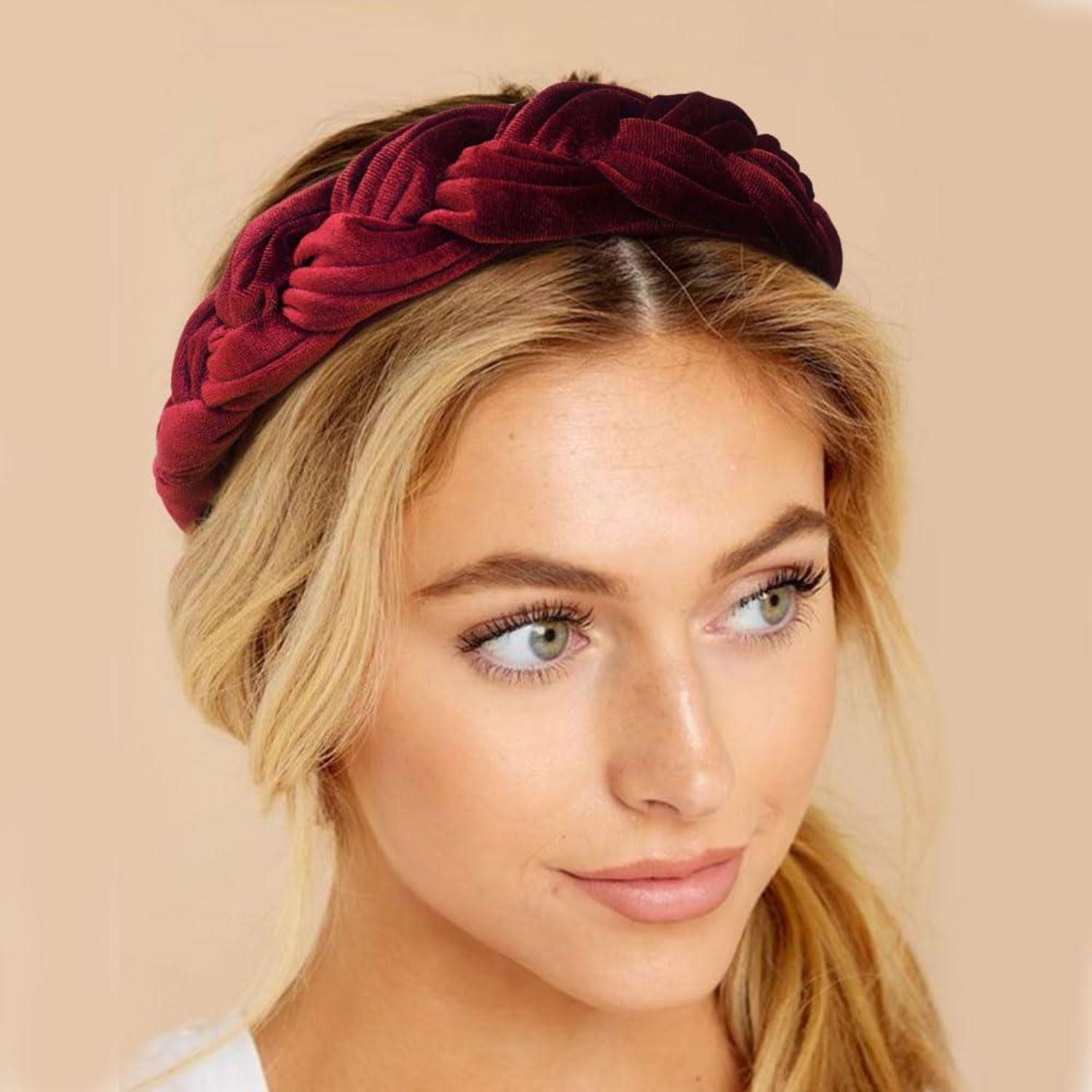 Samt Geflochtenes Stirnband Damen Trachten Vintage Haarband breit