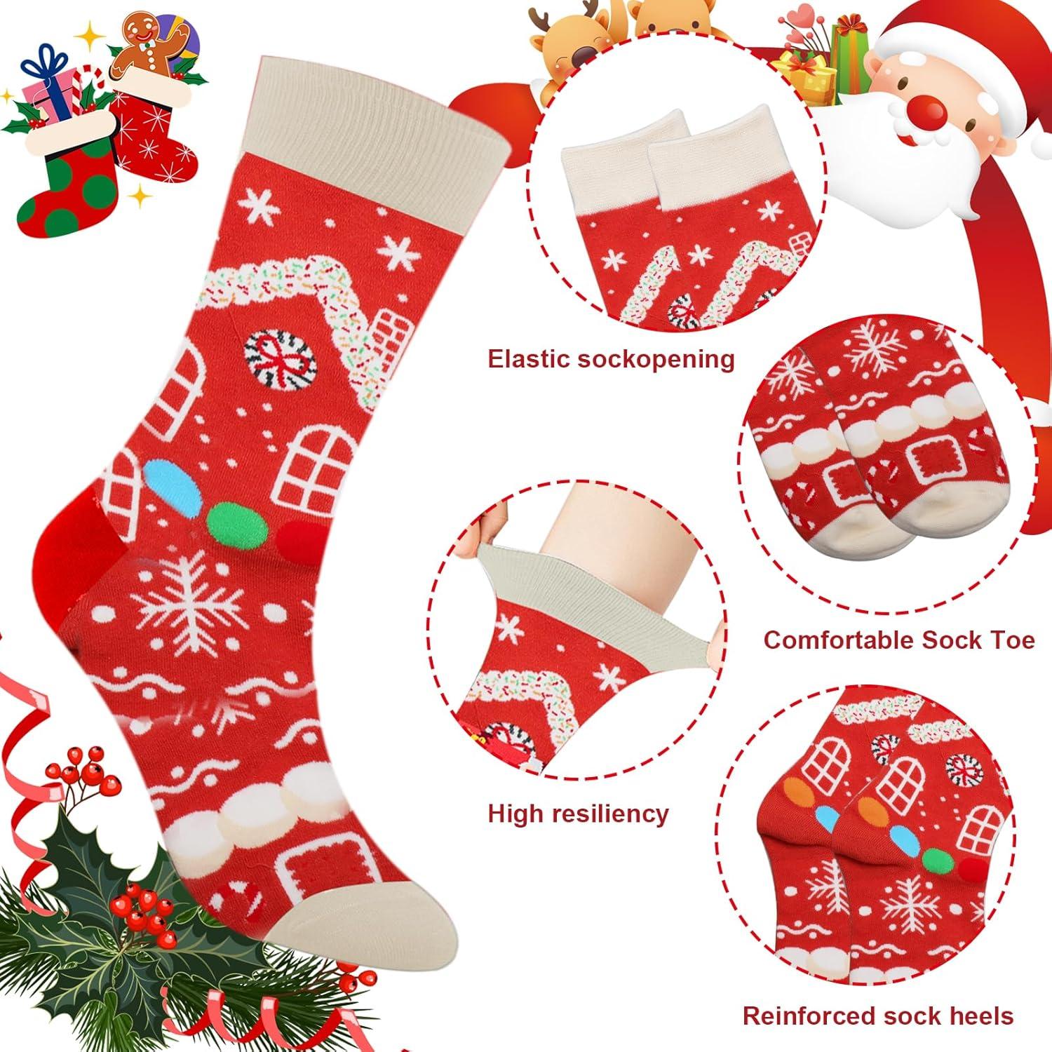 Weihnachtssocken 6 Paar Baumwolle lustige Christmas Socks