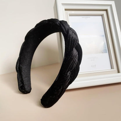Samt Geflochtenes Stirnband Trachten Haarreif Vintage Damen Black