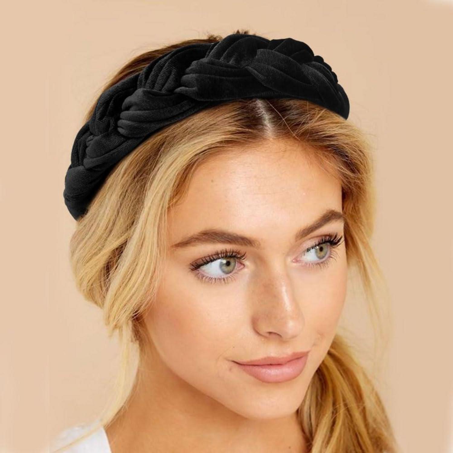 Samt Geflochtenes Stirnband Trachten Haarreif Breit Vintage Damen