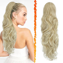 Lockige Pferdeschwanz Extensions 50cm Blond Synthetik Haarverlängerung