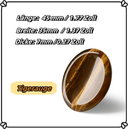 Tigerauge Heilsteine Kristall Handschmeichler Sorgenstein Oval Palm