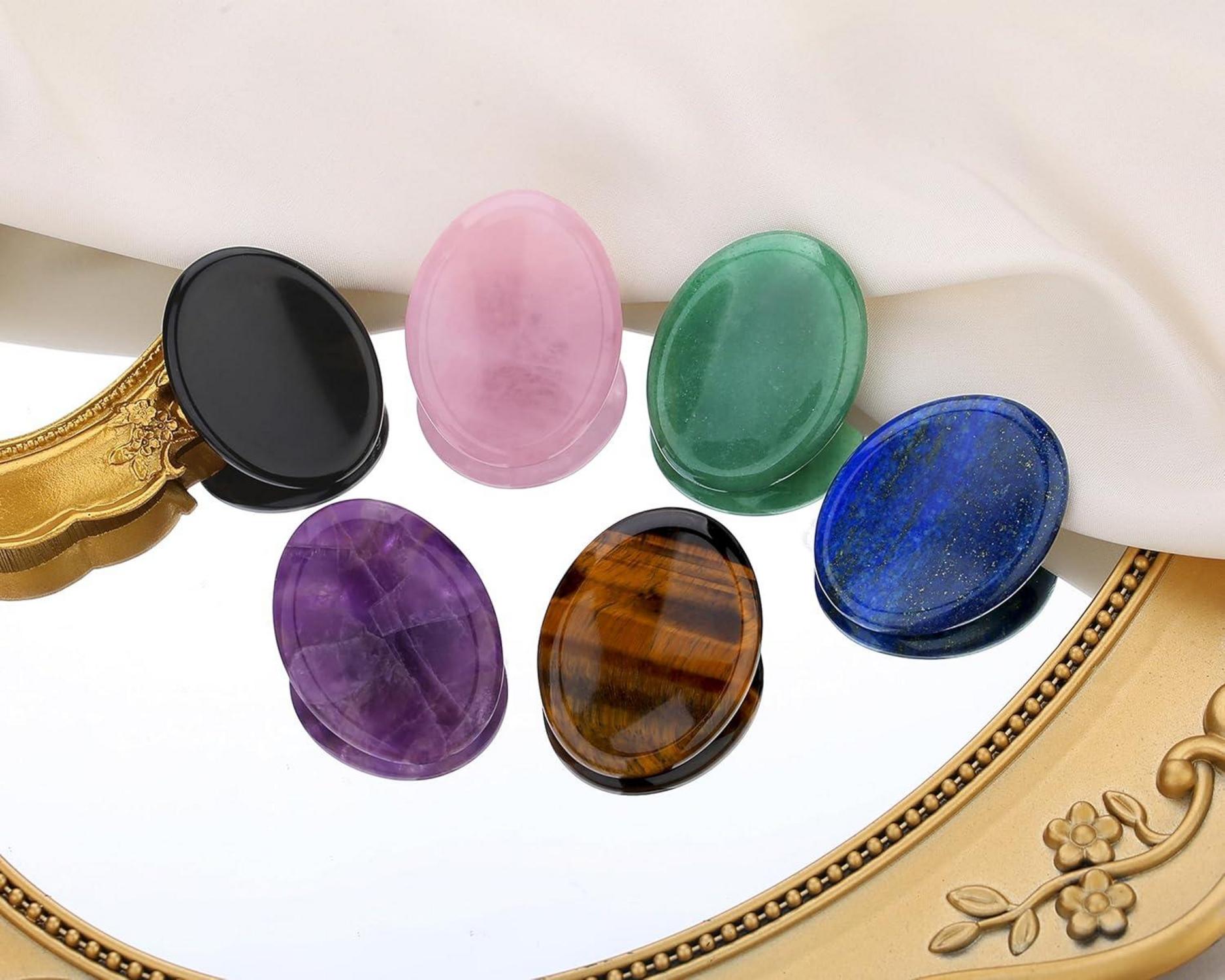 Tigerauge Heilsteine Kristall Handschmeichler Sorgensteine Daumen Edelstein stress Relief Meditation