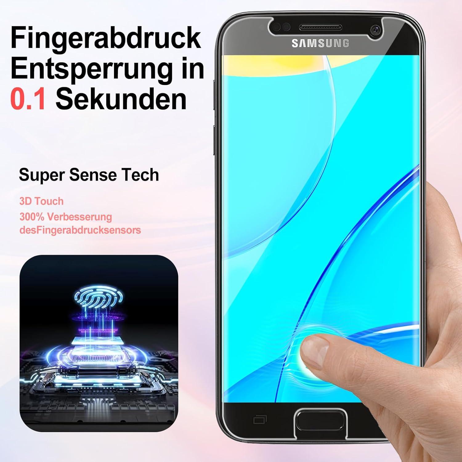 Panzer Schutzfolie für Samsung Galaxy S7, 2 Stück, 9H Härte, Ultra-HD Displayfolie