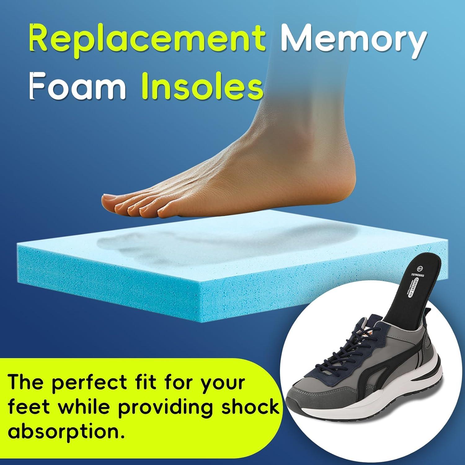 Memory Foam Einlegesohlen für Sport und Freizeit, Damen & Herren, Schwarz EU39