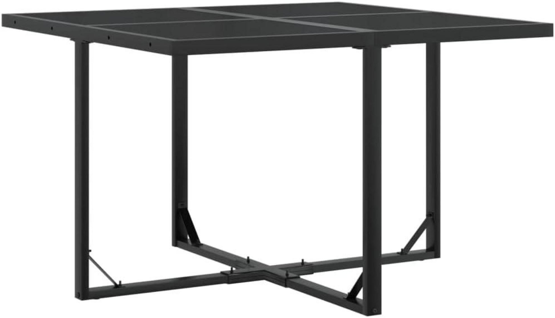 vidaXL Garten Essgruppe 5-TLG. Tisch 4 Stühle Schwarz Textilene