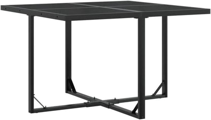 vidaXL Garten Essgruppe 5-TLG. Tisch 4 Stühle Schwarz Textilene