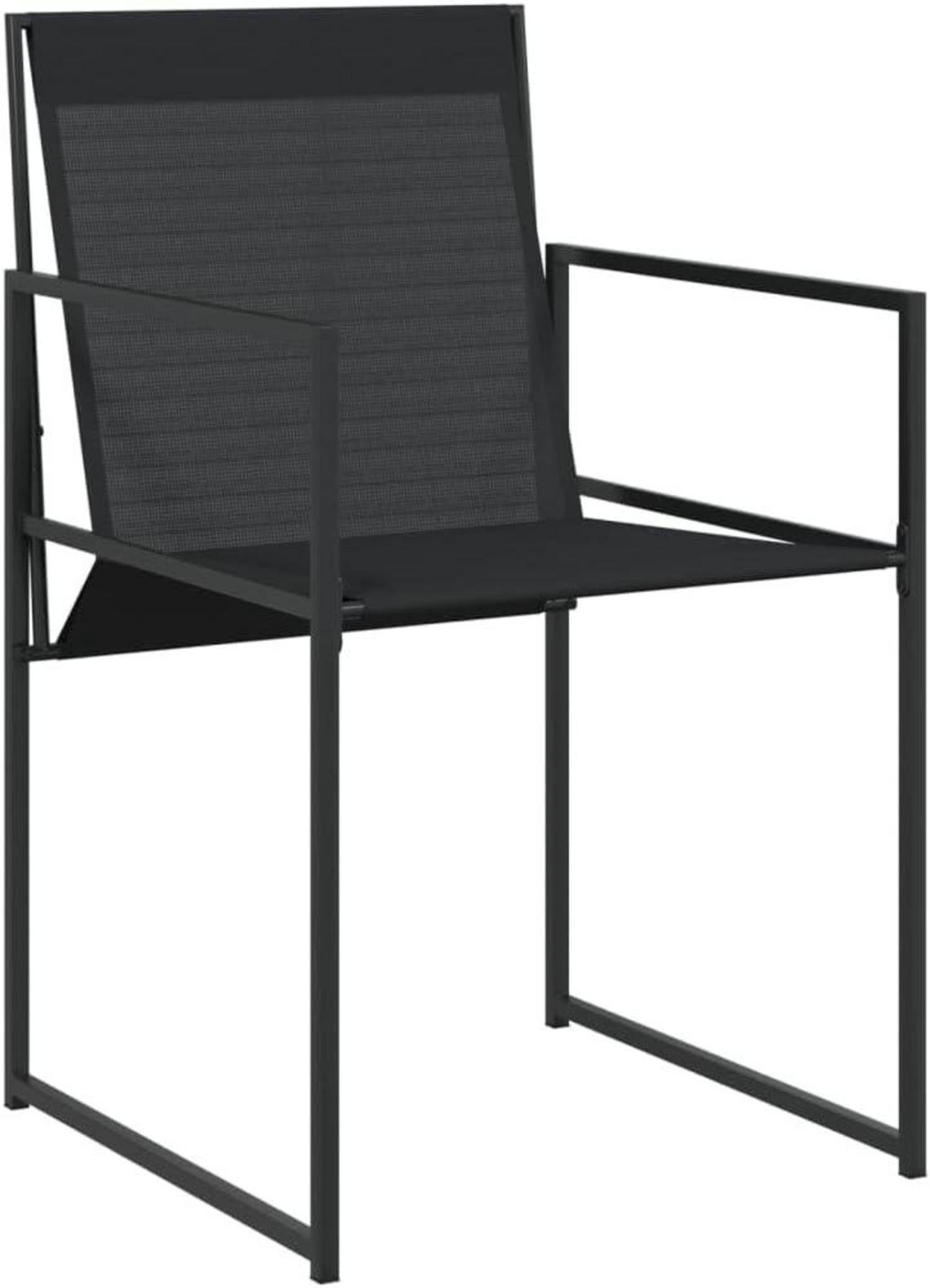 vidaXL Gartenmöbel Set 5-TLG. Tisch 4 Stühle Schwarz Textilene