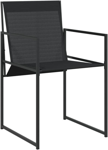 vidaXL Gartenmöbel Set 5-TLG. Tisch 4 Stühle Schwarz Textilene